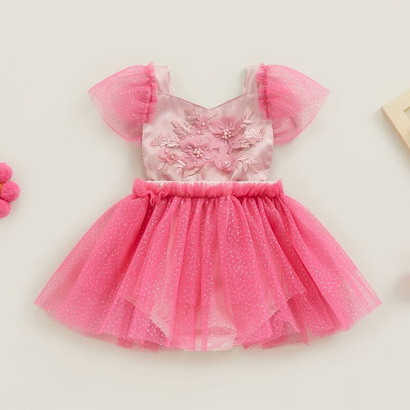 Body Infantil Flores, Tule e Sainha