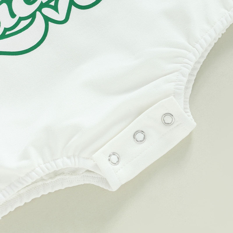 Body Infantil Verde e Branco