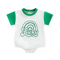 Body Infantil Verde e Branco