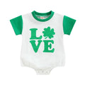 Body Infantil Verde e Branco