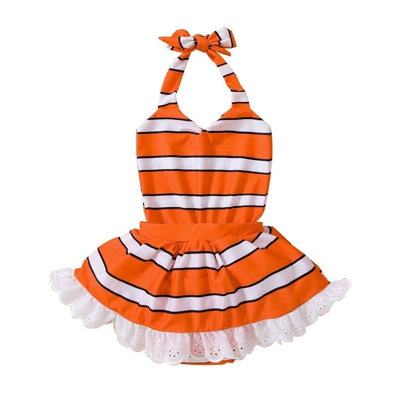 Body Infantil Vestido Laranja e Lese