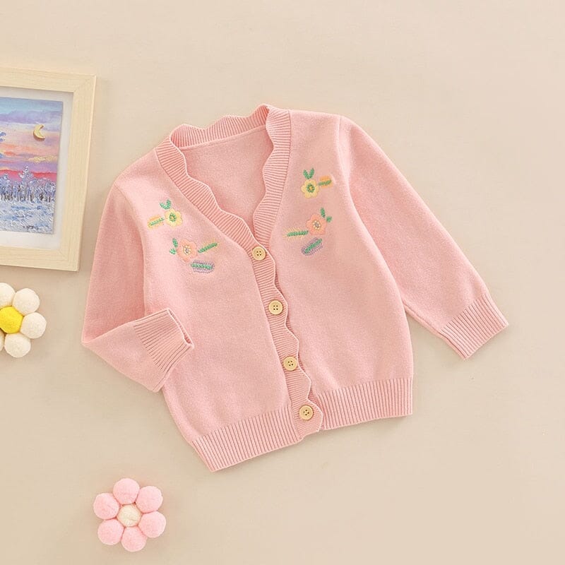 Cardigan Infantil Feminino Bordado