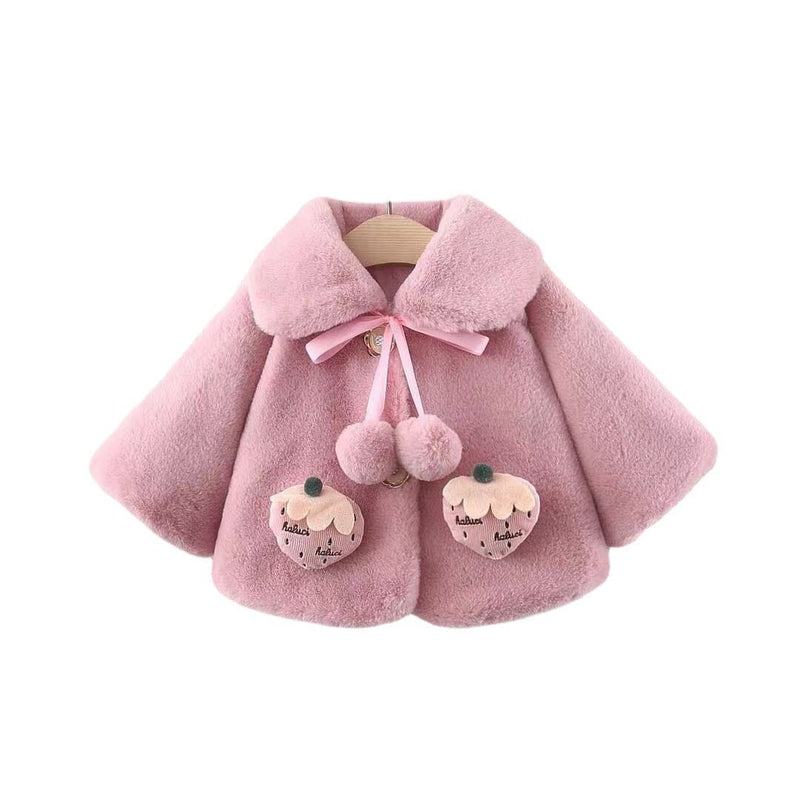 Casaco Infantil Feminino Pelúcia Pompom