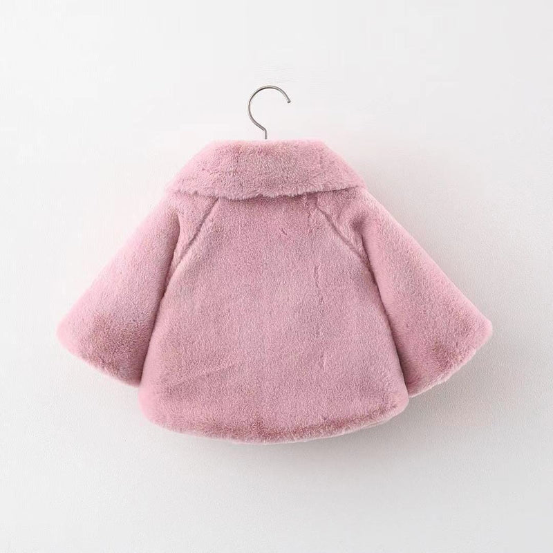 Casaco Infantil Feminino Pelúcia Pompom