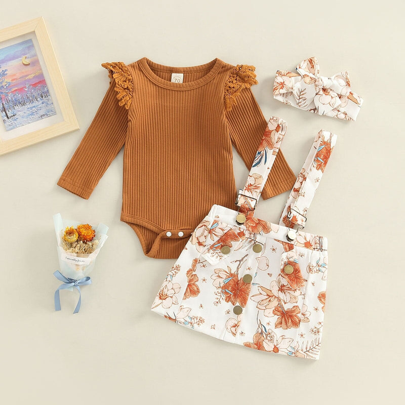 Conjunto Infantil Feminino Blusa Canelada + Faixa