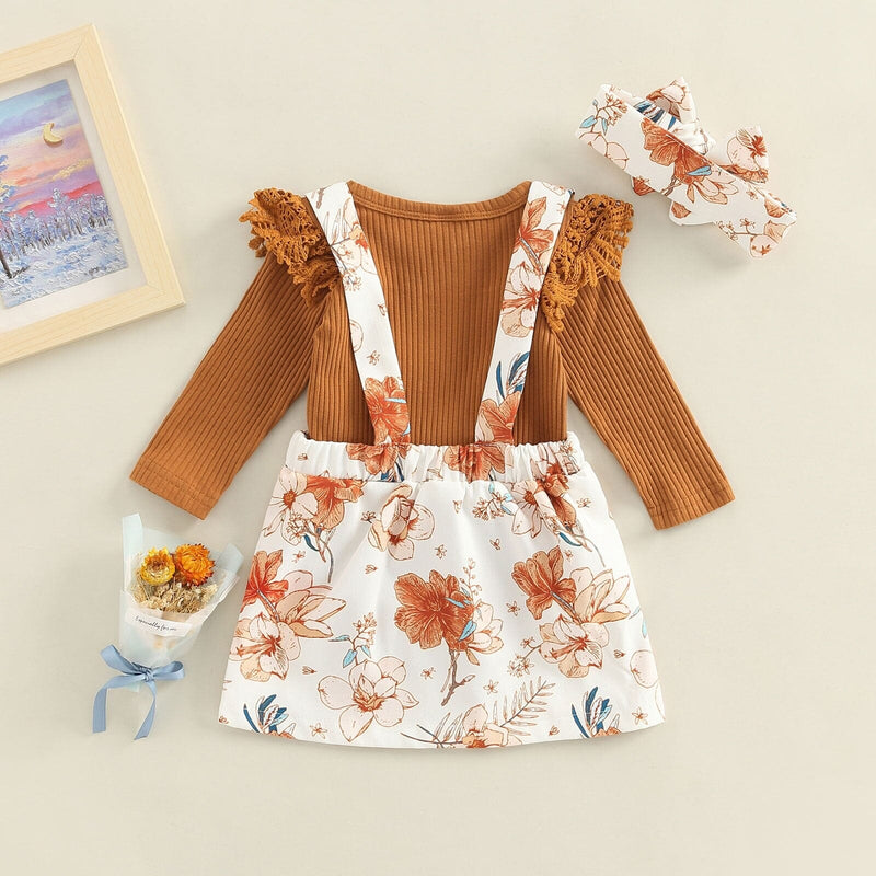 Conjunto Infantil Feminino Blusa Canelada + Faixa