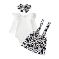 Conjunto Infantil Feminino Blusa Canelada + Faixa