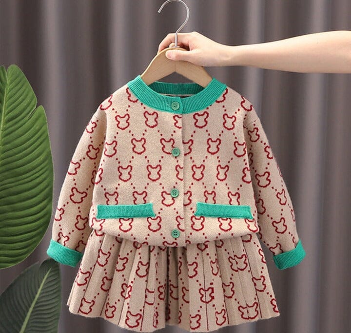 Conjunto Infantil Feminino Bolsinhos e Saia Plíssada