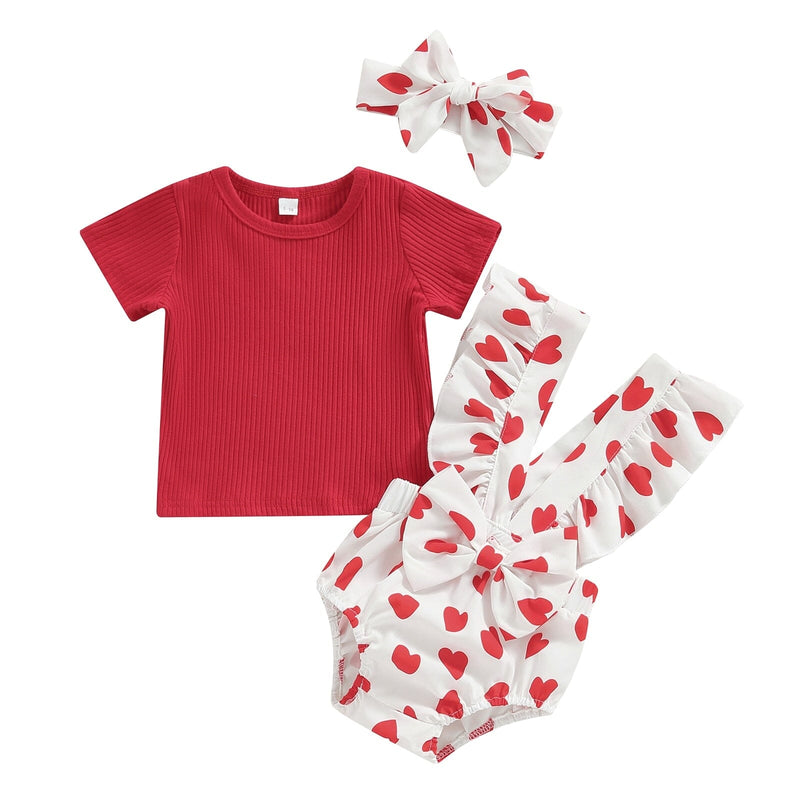 Conjunto Infantil Feminino Corações + Faixa