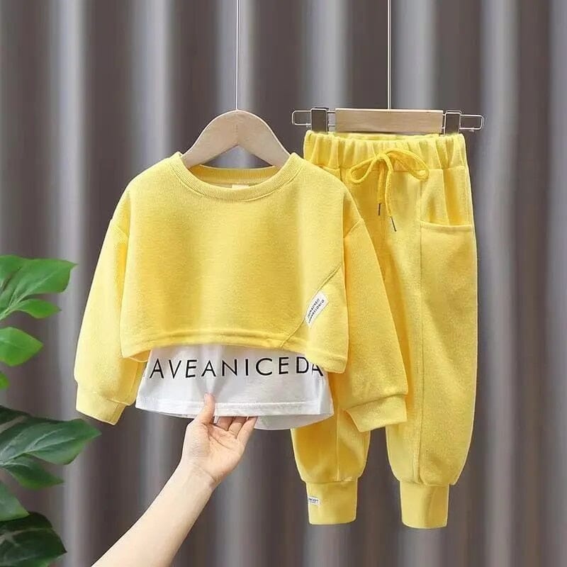 Conjunto Infantil Feminino Cropped e Calça Bolsinhos