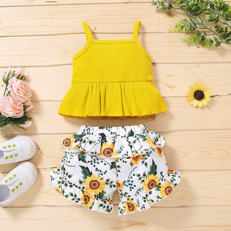 Conjunto Infantil Feminino Flores e Alcinha