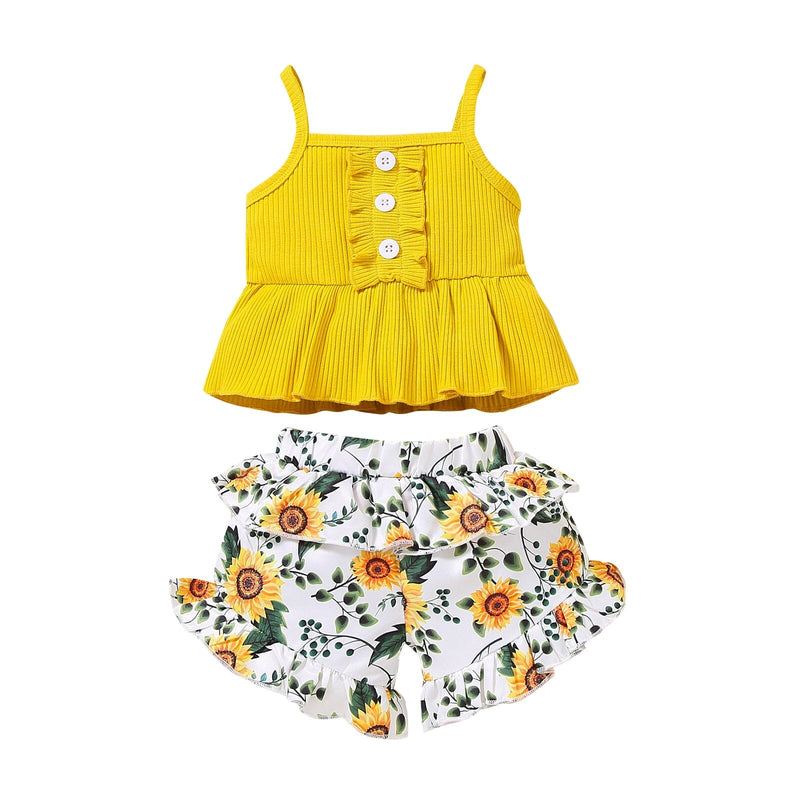 Conjunto Infantil Feminino Flores e Alcinha