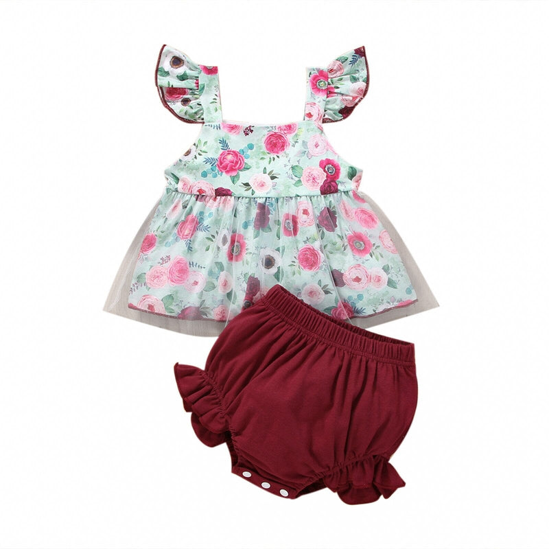 Conjunto Infantil Feminino Flores e Tule