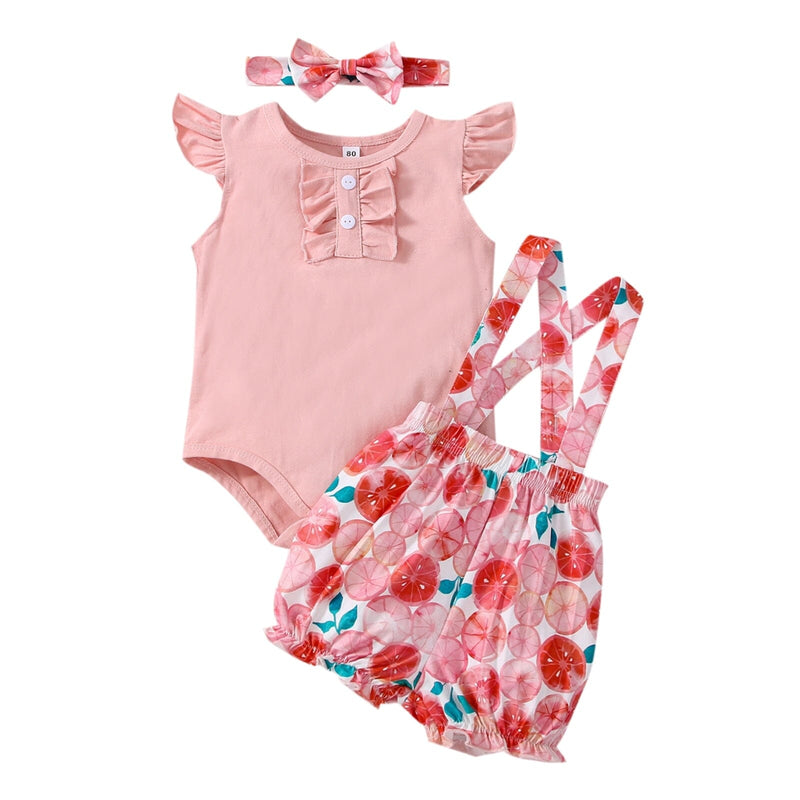 Conjunto Infantil Feminino Florido + Faixa