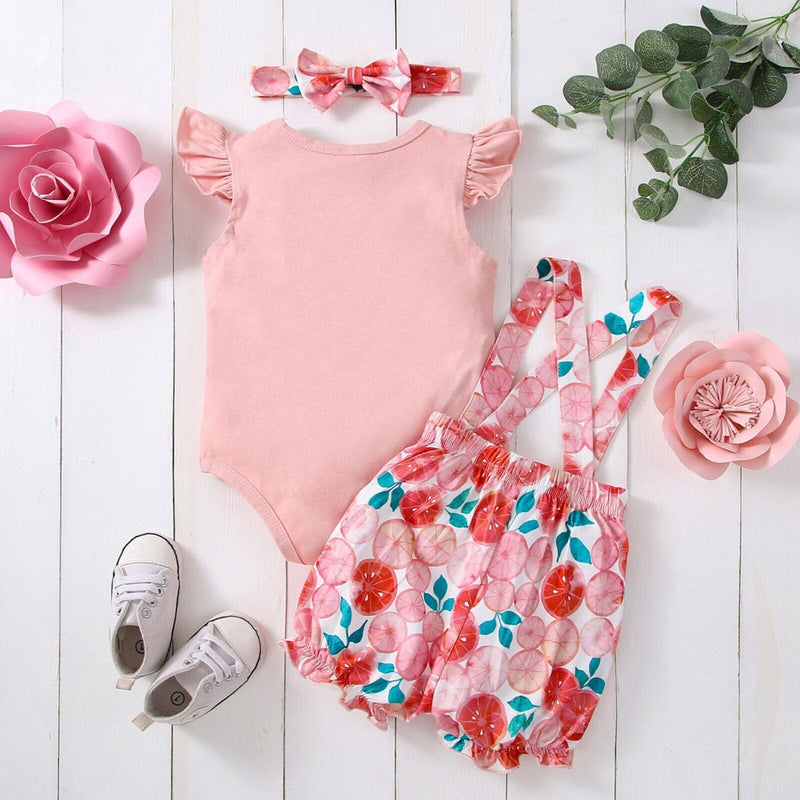 Conjunto Infantil Feminino Florido + Faixa