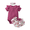 Conjunto Infantil Feminino Florido + Faixa