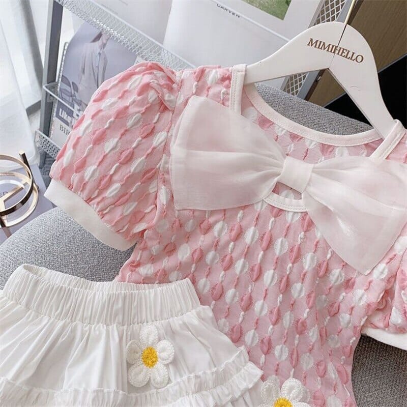 Conjunto Infantil Feminino Laço e Flores