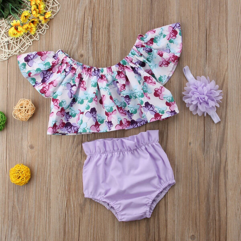 Conjunto Infantil Feminino Lilás + Faixa