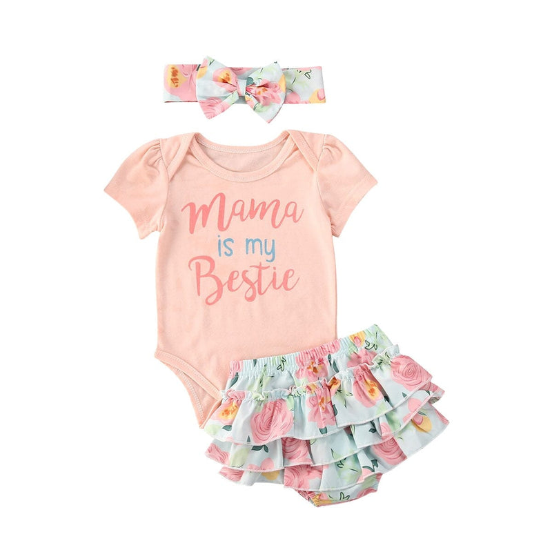 Conjunto Infantil Feminino "Mamãe é Minha Melhor Amiga"