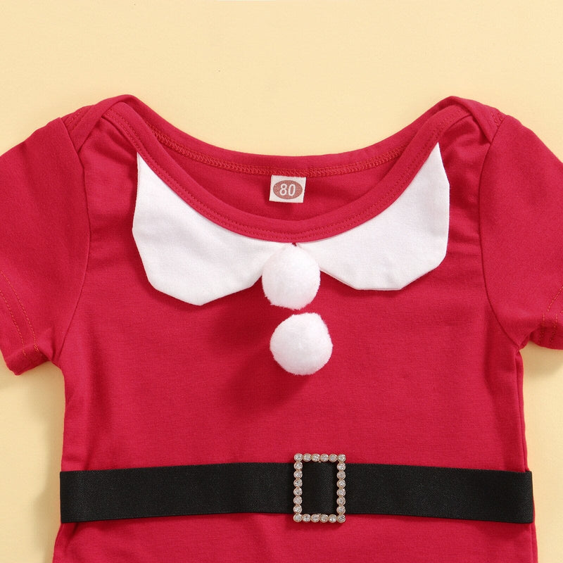 Conjunto Infantil Feminino Mamãe Noel + Faixa