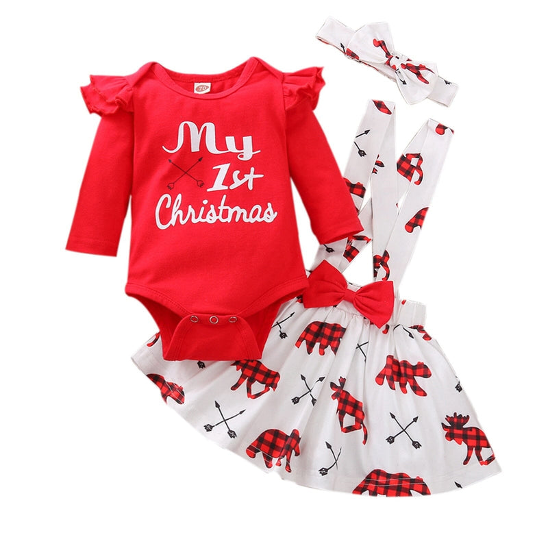 Conjunto Infantil Feminino "Meu 1º Natal