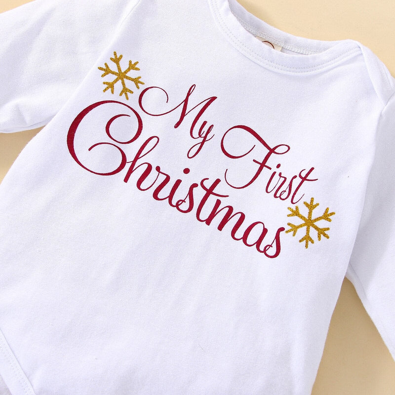 Conjunto Infantil Feminino "Meu 1º Natal"