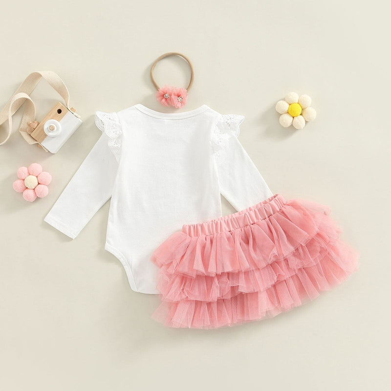 Conjunto Infantil Feminino One Saia Tule + Faixa