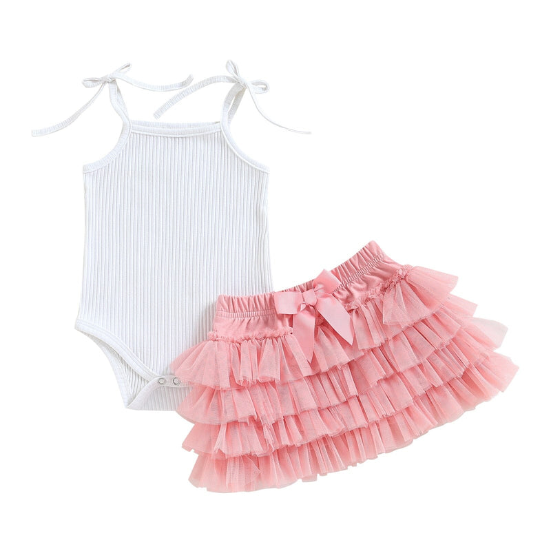 Conjunto Infantil Feminino Regata + Sainha tule