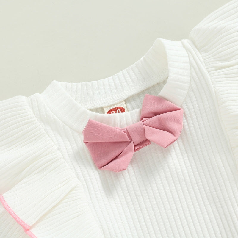 Conjunto Infantil Feminino Rosa e Branco