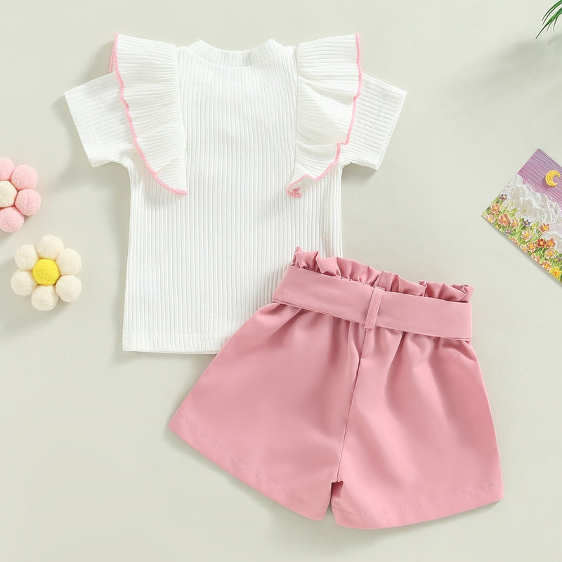 Conjunto Infantil Feminino Rosa e Branco