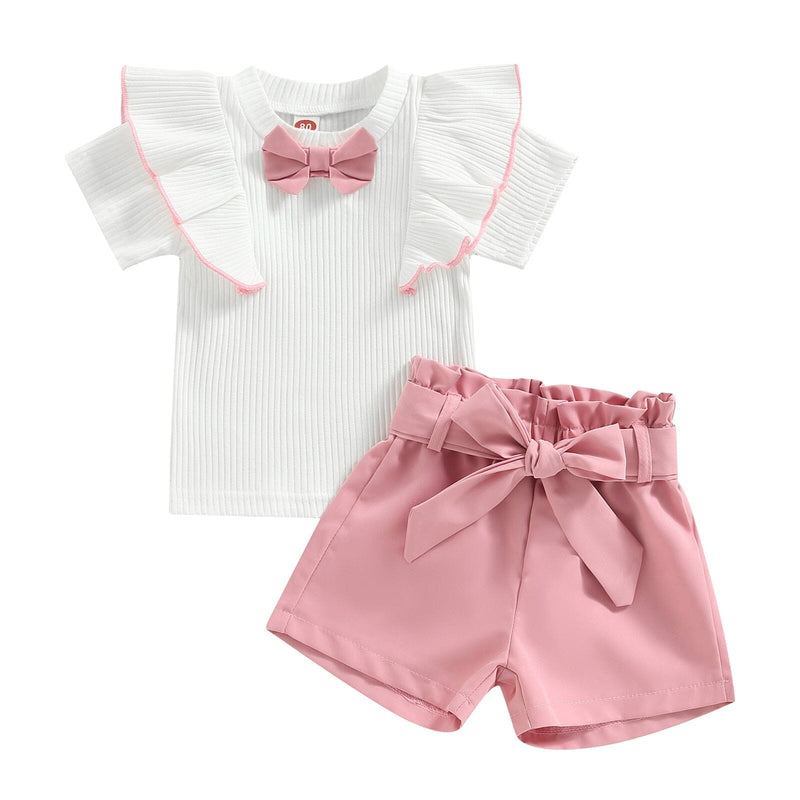 Conjunto Infantil Feminino Rosa e Branco