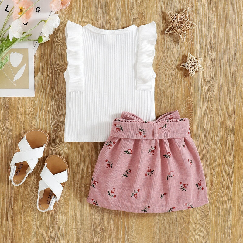 Conjunto Infantil Feminino Saia Botões