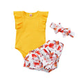 Conjunto Infantil Feminino Sainha Florida + Faixa