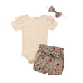 Conjunto Infantil Feminino Shorts Florido + Faixa