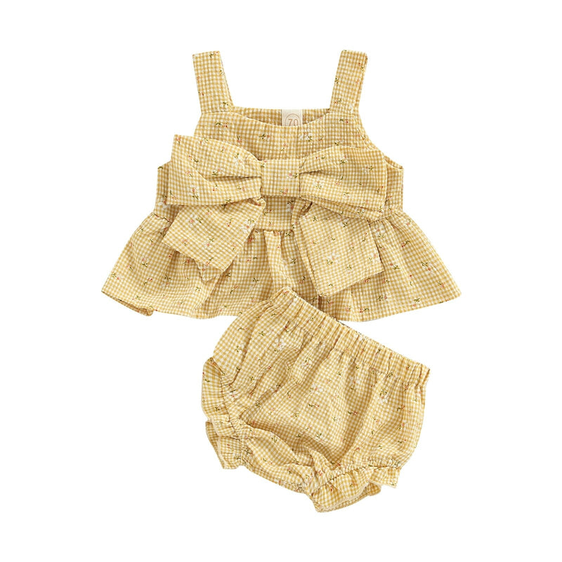 Conjunto Infantil Feminino Xadrez Florzinha