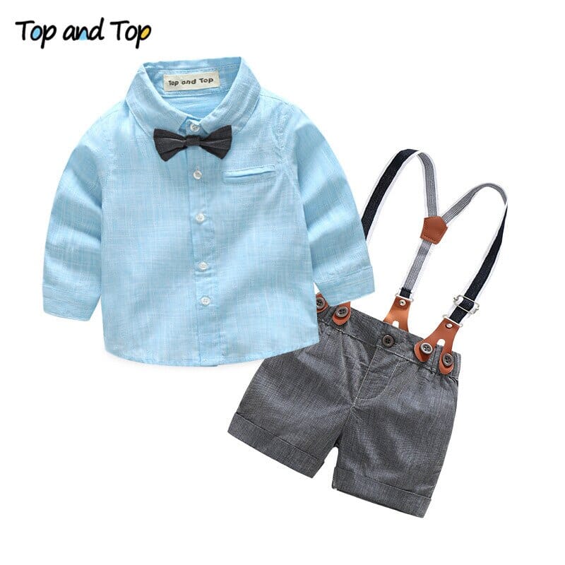 Conjunto Infantil Masculino Batizado Suspensório