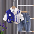 Conjunto Infantil Masculino Colete e Jeans 3 Peças