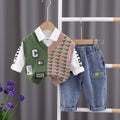 Conjunto Infantil Masculino Colete e Jeans 3 Peças