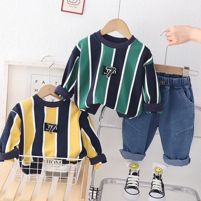 Conjunto Infantil Masculino Listrada e Jeans