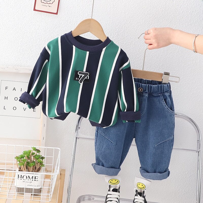 Conjunto Infantil Masculino Listrada e Jeans