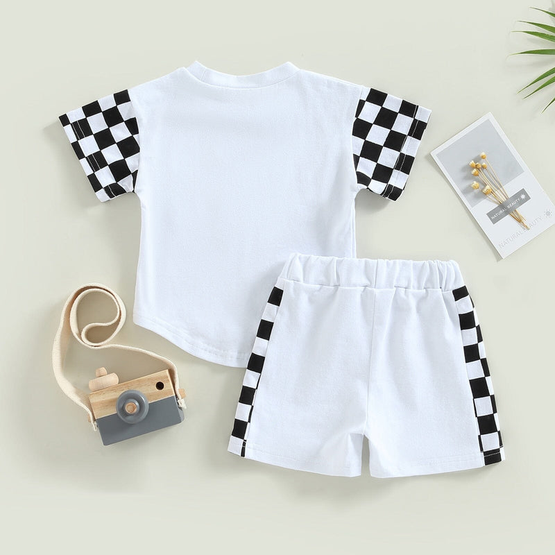 Conjunto Infantil Masculino Xadrez Bolsinho