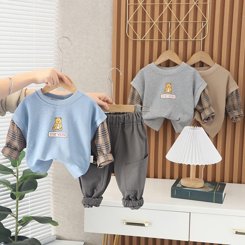 Conjunto Infantil Masculino Xadrez Ursinho