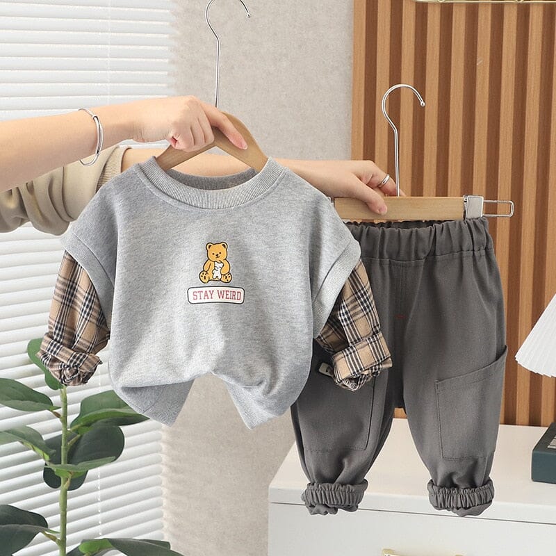 Conjunto Infantil Masculino Xadrez Ursinho