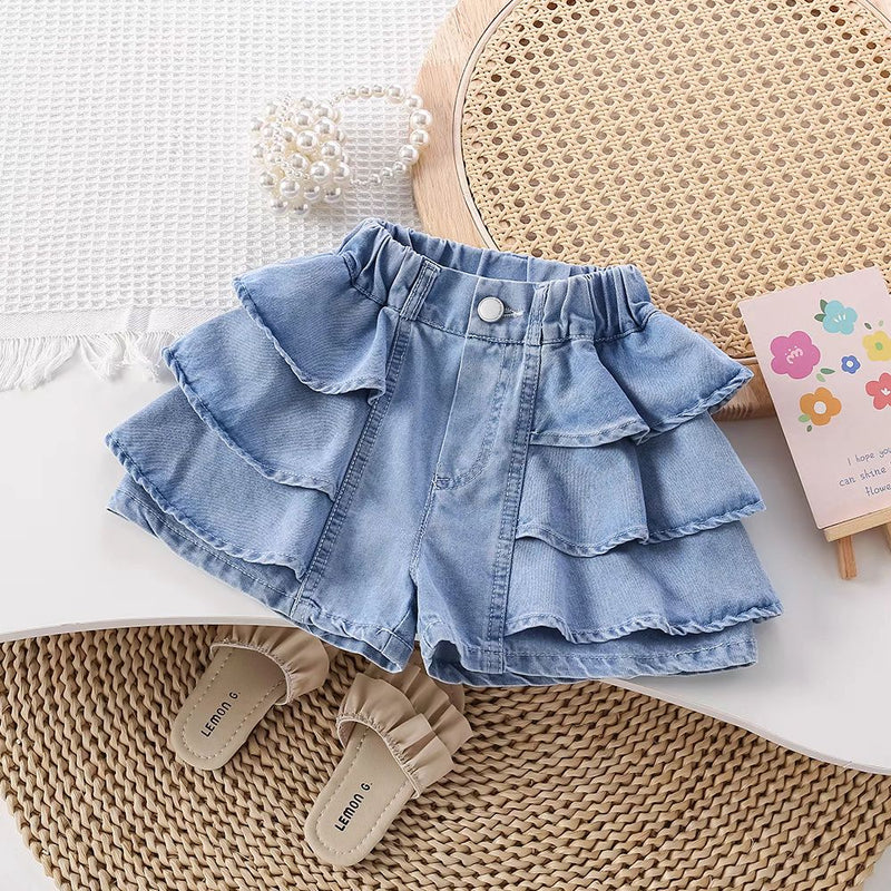 Shorts Infantil Feminino Jeans Babadinhos