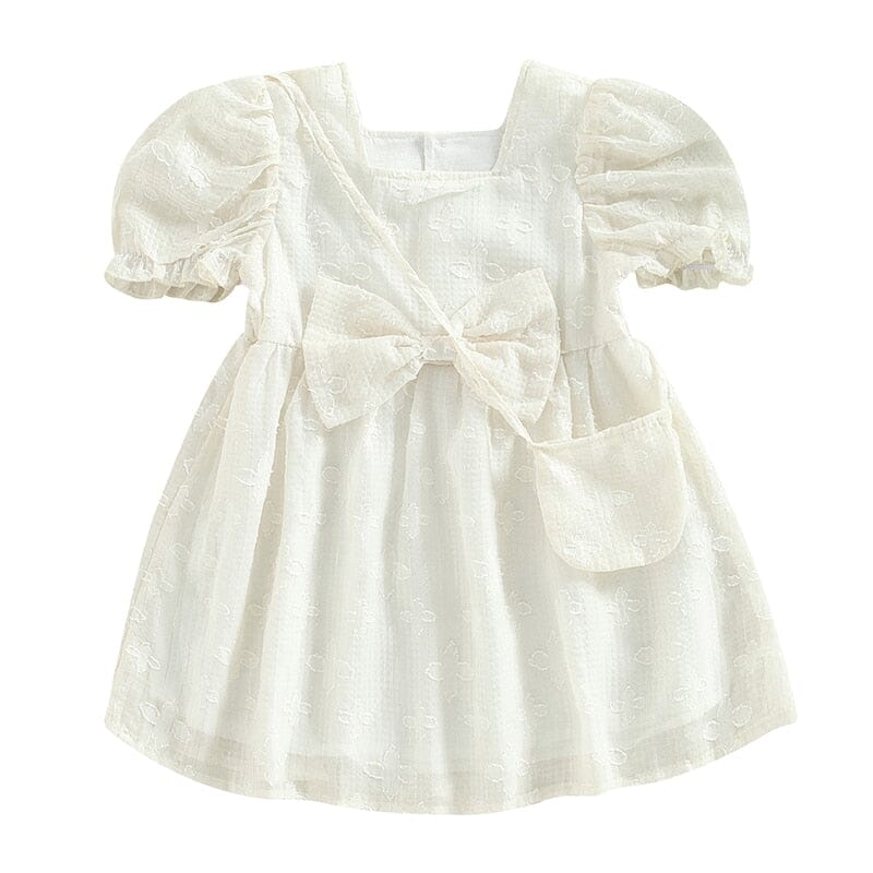 Vestido Infantil Bege Laço