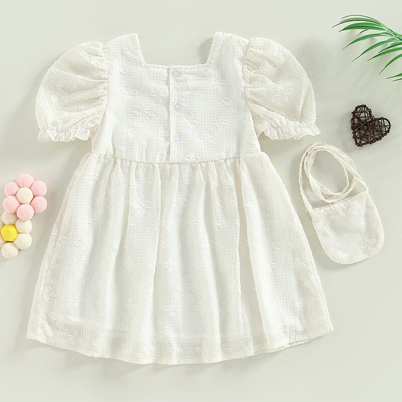 Vestido Infantil Bege Laço