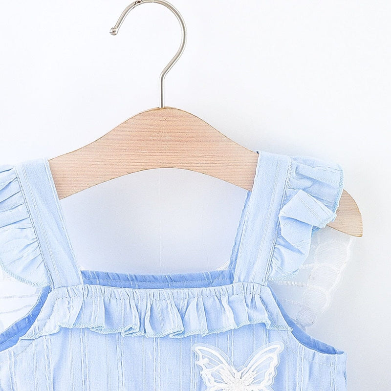 Vestido Infantil Borboletas + Chapéu