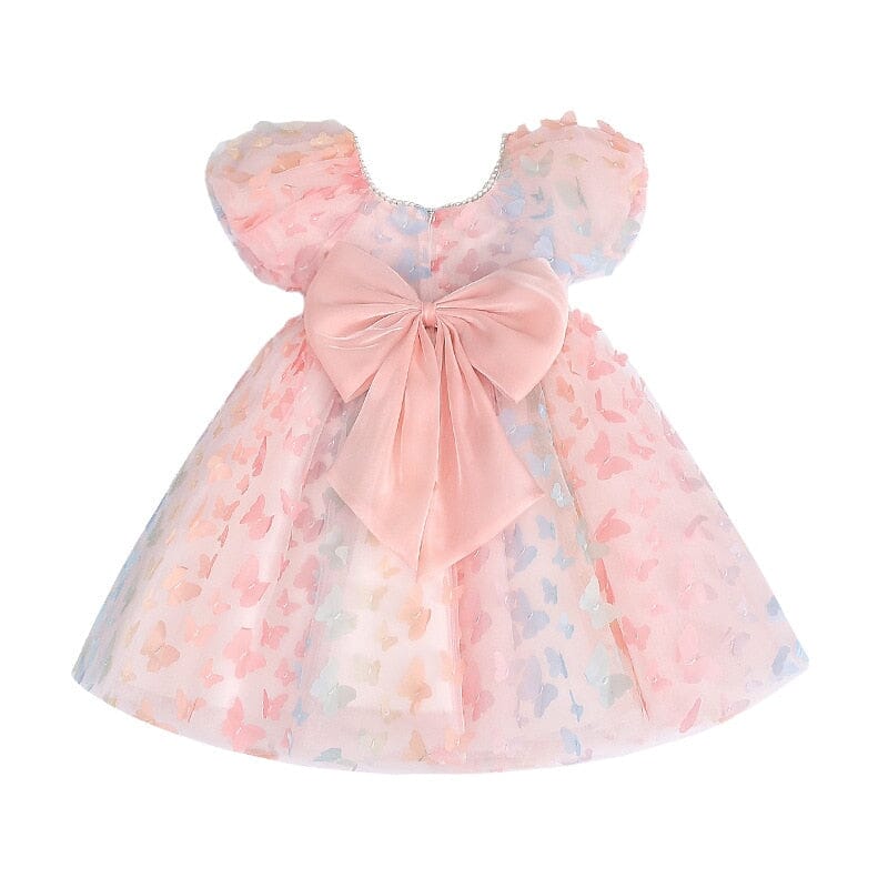 Vestido Infantil Borboletinhas e Laço