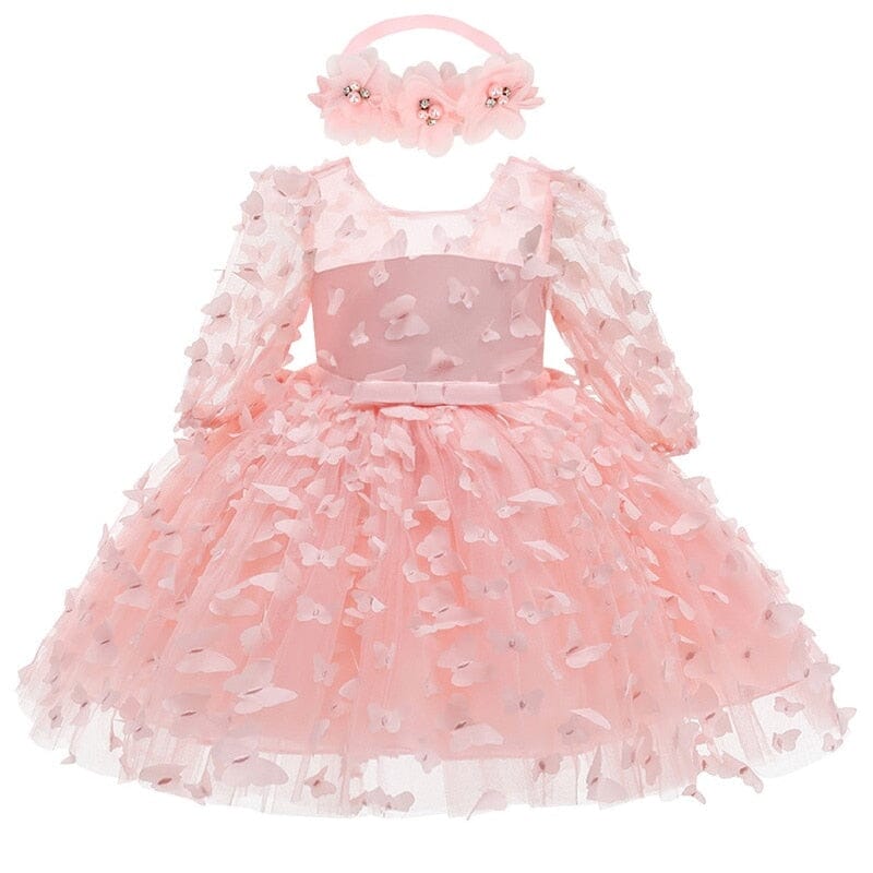 Vestido Infantil Borboletinhas + Faixa