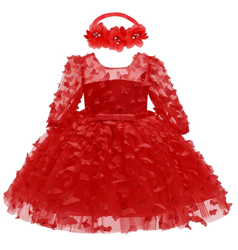 Vestido Infantil Borboletinhas + Faixa